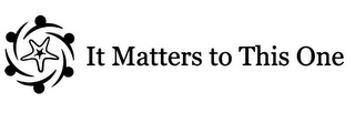 IT MATTERS TO THIS ONE logo