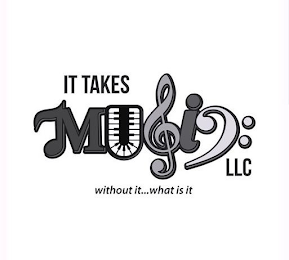 IT TAKES MUSIC LLC WITHOUT IT...WHAT IS IT logo