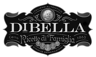 ITALIANO AUTENTICO DIBELLA CERTO RICETTE DI FAMIGLIA 1863 CINQUE GENERAZIONI logo