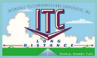 ITC INTERSTATE TELECOMMUNICATIONS COOPERATIVE, INC. LONG DISTANCE SIMPLE. HONEST. FLAT. logo
