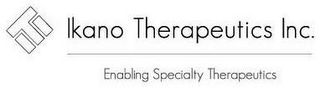 ITI IKANO THERAPEUTICS INC. ENABLING SPECIALTY THERAPEUTICS logo