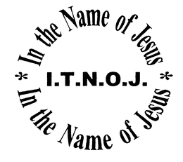 I.T.N.O.J. IN THE NAME OF JESUS logo