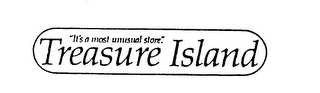 "IT'S A MOST UNUSUAL STORE." TREASURE ISLAND logo
