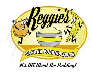 IT'S ALL ABOUT THE PUDDING! REGGIE'S BANANA PUDDING SAUCE logo