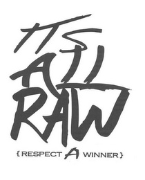 ITS ALL RAW {RESPECT A WINNER} logo