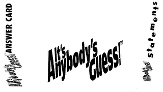 IT'S ANYBODY'S GUESS! logo