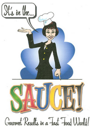 IT'S IN THE... SAUCE! GOURMET RESULTS IN A FAST FOOD WORLD! logo