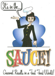 IT'S IN THE... SAUCE! GOURMET RESULTS IN A FAST FOOD WORLD! logo