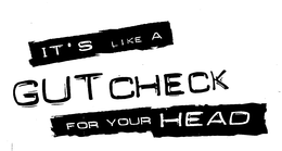 IT'S LIKE A GUTCHECK FOR YOUR HEAD logo