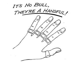 IT'S NO BULL, THEY'RE A HANDFUL! logo