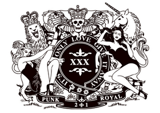 IT'S ONLY LOVE GIVE IT AWAY XXX PUNK 2 + 1 ROYAL logo