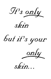 IT'S ONLY SKIN BUT IT'S YOUR ONLY SKIN... logo