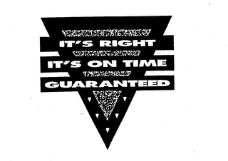 IT'S RIGHT IT'S ON TIME GUARANTEED logo