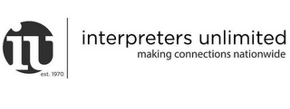 IU EST. 1970 INTERPRETERS UNLIMITED MAKING CONNECTIONS NATIONWIDE logo