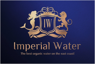 IW IMPERIAL WATER THE BEST ORGANIC WATER ON THE EAST COAST! logo