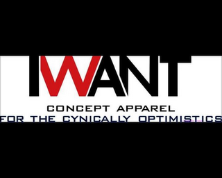 IWANT CONCEPT APPAREL FOR THE CYNICALLY OPTIMISTICS logo