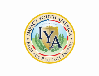 IYA IMPACT YOUTH AMERICA EMBRACE PROTECT INSPIRE FOVEO NOSTRUM JUVENIS logo