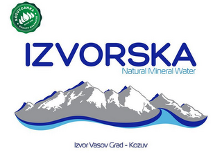 IZVORSKA NATURAL MINERAL WATER KOZUVCANKA SINCE 1995 QUALITY GUARANTEE IZVOR VASOV GRAD - KOZUV logo