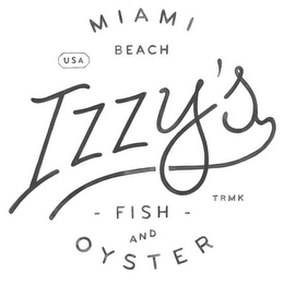 IZZY'S FISH AND OYSTER MIAMI BEACH USA TMK logo