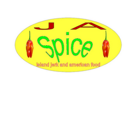 J A SPICE ISLAND JERK AND AMERICAN FOOD logo