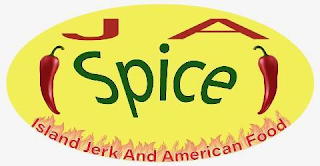 J A SPICE ISLAND JERK AND AMERICAN FOOD logo