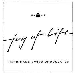 J L JOY OF LIFE HAND MADE SWISS CHOCOLATES logo
