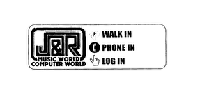 J & R MUSIC WORLD COMPUTER WORLD WALK IN PHONE IN LOGIN logo