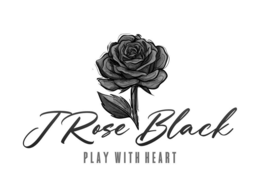 J ROSE BLACK PLAY WITH HEART logo