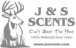J & S SCENTS CAN'T BEAT THE HEAT100% WHITETAIL DEER URINE WWW.JSSCENTS.COM logo
