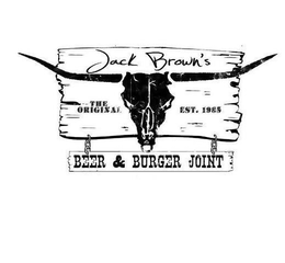 JACK BROWN'S BEER & BURGER JOINT THE ORIGINAL EST. 1985 logo