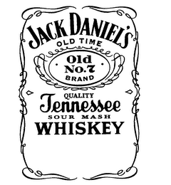 JACK DANIEL'S OLD TIME OLD NO. 7 BRAND QUALITY TENNESSEE SOUR MASH WHISKEY logo