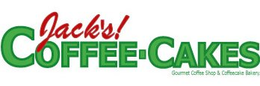 JACK'S! COFFEE-CAKES GOURMET COFFEE SHOP & COFFEECAKE BAKERY. logo