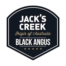 JACK'S CREEK, ORIGIN OF AUSTRALIA, BLACK ANGUS logo