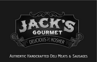 JACK'S GOURMET DELICIOUS AND KOSHER AUTHENTIC HANDCRAFTED DELI MEATS & SAUSAGES logo