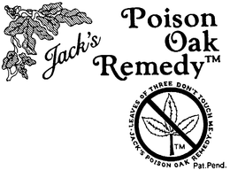JACK'S POISON OAK REMEDY LEAVES OF THREE DON'T TOUCH ME logo