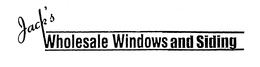 JACK'S WHOLESALE WINDOWS AND SIDING logo