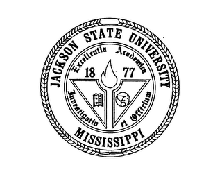 JACKSON STATE UNIVERSITY 18 77 MISSISSIPPI EXCELLENTIA ACADEMICA INVESTIGATIO ET OFFIRIUM logo