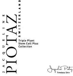 JACQUELINE PIOTAZ SWITZERLAND TRIPLE PLANT STEM CELL PLUS COLLECTION TIMELESS SKIN logo
