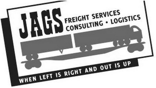 JAGS FREIGHT SERVICES CONSULTING · LOGISTICS WHEN LEFT IS RIGHT AND OUT IS UP logo
