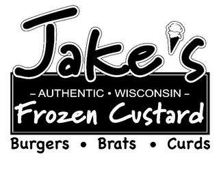 JAKE'S AUTHENTIC · WISCONSIN FROZEN CUSTARD BURGERS · BRATS · CURDS logo