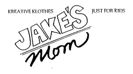 JAKE'S MOM KREATIVE KLOTHES JUST FOR KIDS logo