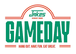 JAKES SINCE 1985 GAMEDAY HANG OUT. HAVE FUN. EAT GREAT. logo
