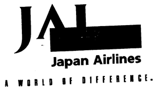 JAL JAPAN AIR LINES A WORLD OF DIFFERENCE. logo
