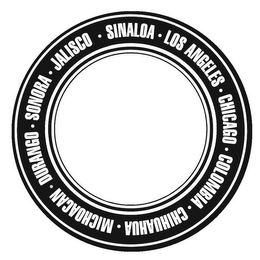 JALISCO · SINALOA · LOS ANGELES · CHICAGO · COLOMBIA · CHIHUAHUA · MICHOACAN · DURANGO · SONORA logo