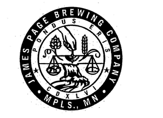 JAMES PAGE BREWING COMPANY MPLS., MN PONDUS ERIS CDXLVI logo