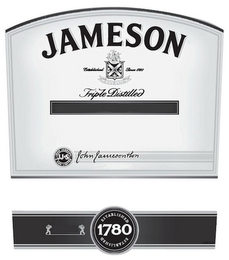 JAMESON ESTABLISHED SINCE 1780 SINE METU TRIPLE DISTILLED JOHN JAMESON & SON LIMITED JJ&S JOHN JAMESON & SON ESTABLISHED 1780 ESTABLISHED logo