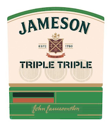 JAMESON ESTD 1780 SINE METU TRIPLE TRIPLE JOHN JAMESON & SON logo