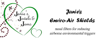 JANIE'S JEWELS & JEMS JANIE'S ENVIRO-AIR SHIELDS NASAL FILTERS FOR REDUCING AIRBORNE ENVIRONMENTAL TRIGGERS logo