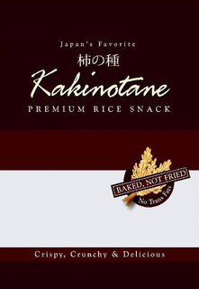 JAPAN'S FAVORITE KAKINOTANE PREMIUM RICE SNACK BAKED, NOT FRIED NO TRANS FATS CRISPY, CRUNCHY & DELICIOUS logo