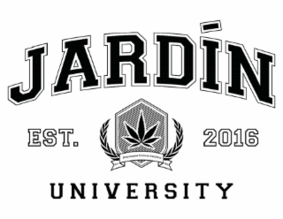 JARDIN EST. 2016 UNIVERSITY EST. DOMINARUM PECUNIA VIRIDITAS 2016 logo
